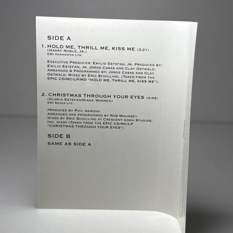 Gloria Estefan ‎Hold Me, Thrill me, Kiss me CASSETTE SINGLE - Image 2 of 4