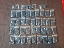 Lot of Dark Blue Czech Beads. 39 Packets. 3 Pounds Weight. See Description.