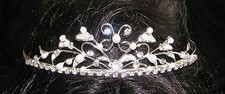 HAIR/HEAD BAND Sparkling Rhinestones  Simulated Pearls Wedding Prom Party TIARA