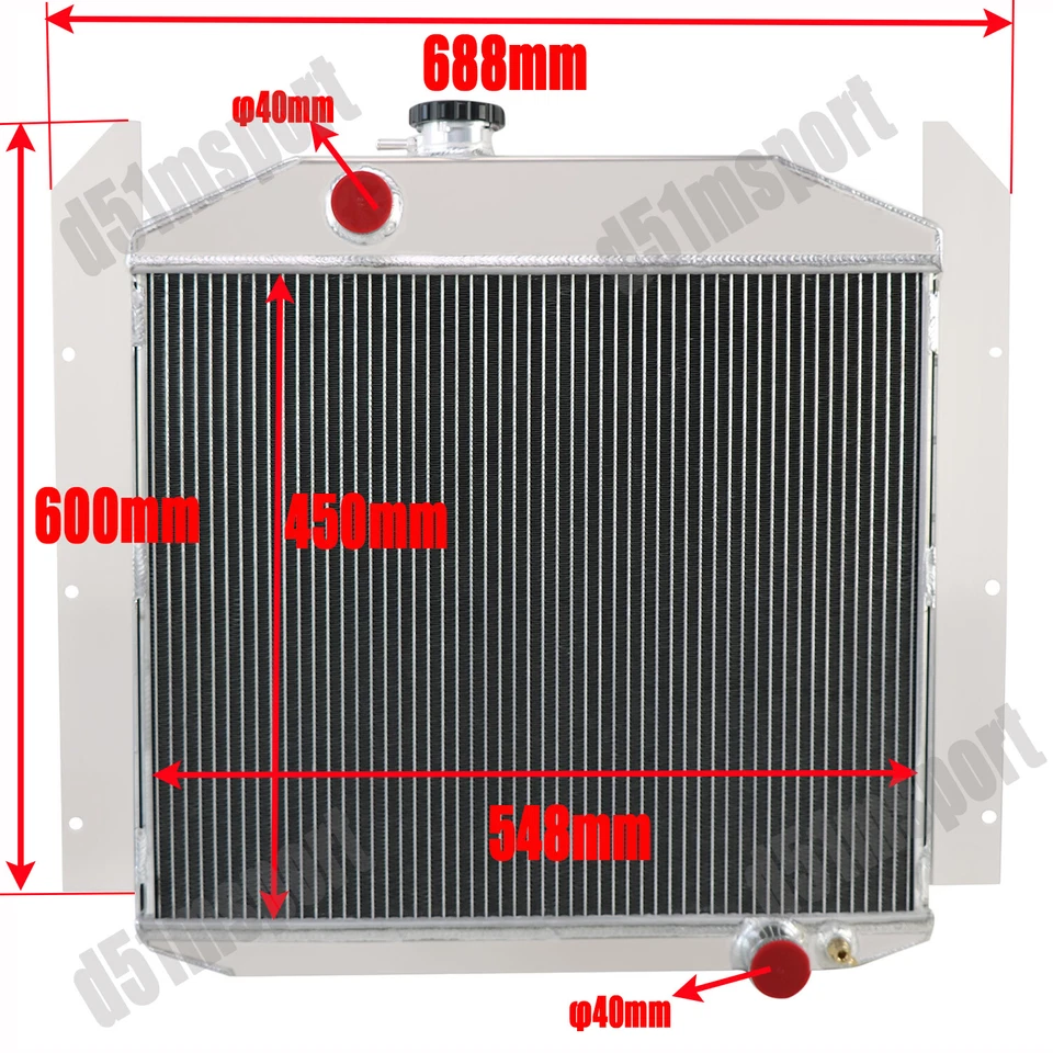 Radiador de aluminio de 4 filas para Studebaker Commander 1949-1952 2R5 2R6 2R10 2R11 Foto 2 de 4