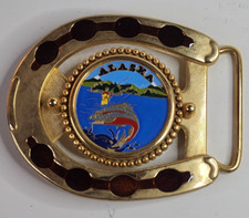 Belt Buckle Vintage Alaska Fishing