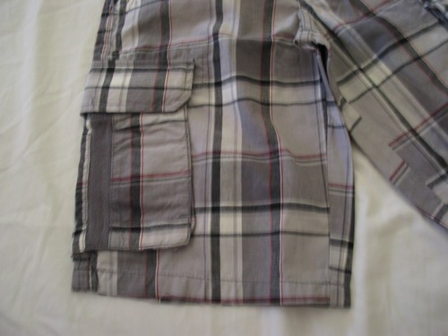 NWT Canyon River Blues boys size 10 cotton cargo shorts with belt gray plaid - Picture 7 of 10