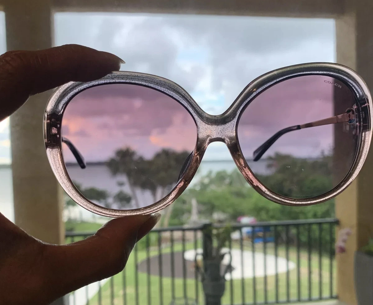Coach Women\'s Oversized Round Sunglasses in Pink/Brown Coach Pink Sunglasses for Women for sale | eBay main image 2