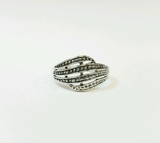 STERLING SILVER SMALL BEADED RING SIZE 7 3/4