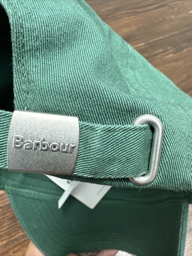 Barbour Men's Tartan Crest Sports Cap Posey Green Canvas Baseball Cap One Size - Picture 5 of 6