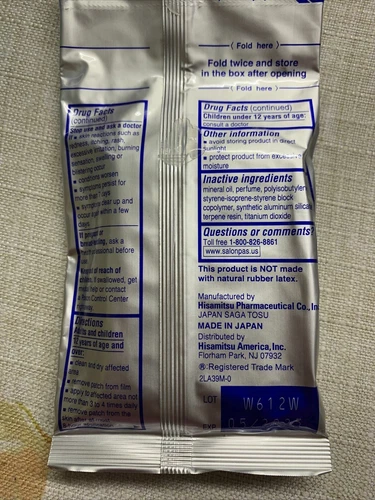 Salonpas Pain Relieving Patch 20/40/60/80/100/120/140 ct Hismitsu