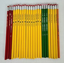 Yellow Orange Red Green School Select Papermate 2 Pencils Un-Used/New Lot of 24