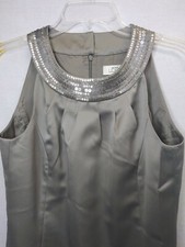 Ann Taylor Loft Dress Womens 4 Sleeveless Lined  Sequins Zip Back Knee Length