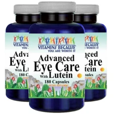 Advanced Eye Care With Lutein 40mg, Bilberry 260mg, L-Glutathione 50mg 3X180Caps