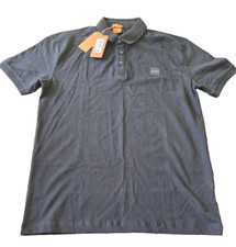NWT Hugo Boss SLIM-FIT Polo Shirt in Stretch-Cotton Piqu  Black Color Size XL