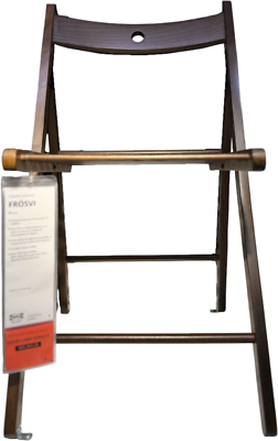 【IKEA FRÖSÖVI折りたたみチェア／2脚セット・ダークブラウン】 Brand New IKEA FROSVI Brown Folding Chair 51x44 cm (20 ⅛x17 ⅜