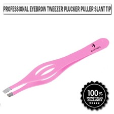 Pink Professional Beauty Eyebrows Sharp Pointed Eyelashes Extensions Tweezers UK