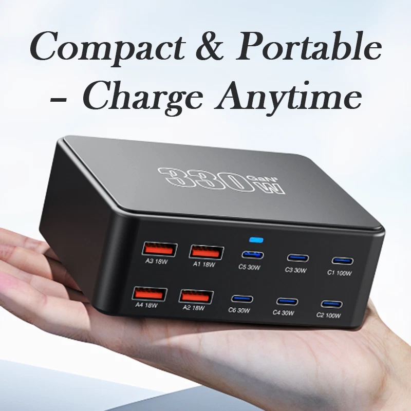 330W GaN Charging Station - 10-Port USB-C PD Fast Charger Hub for Laptop/Phone - Image 4 of 4