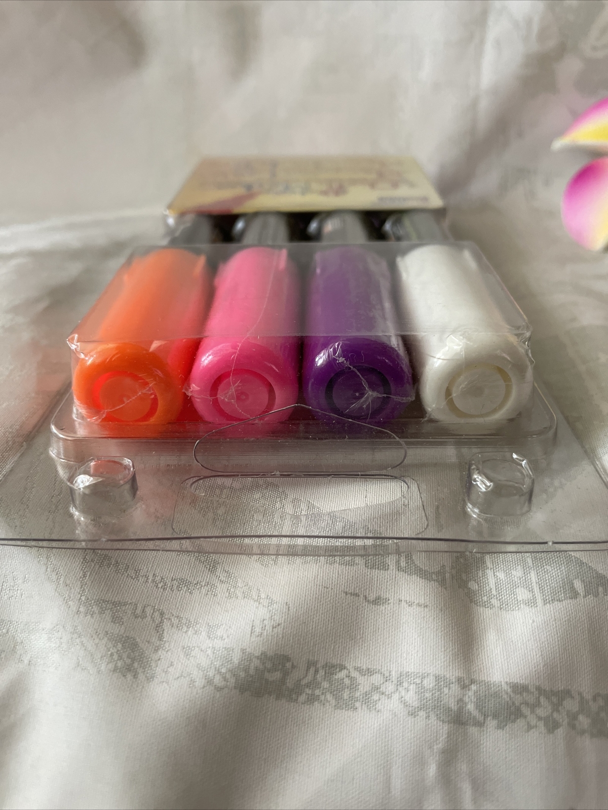 Uchida Bistro Chalk Marker 6mm Point Set 4/Pkg-White, Pink, Orange & Purple