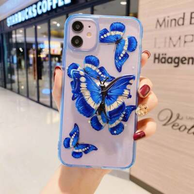 iPhone 12 Pro Max Mini 11 Glitter Butterfly Case With Holder Stand Quality TPU 
