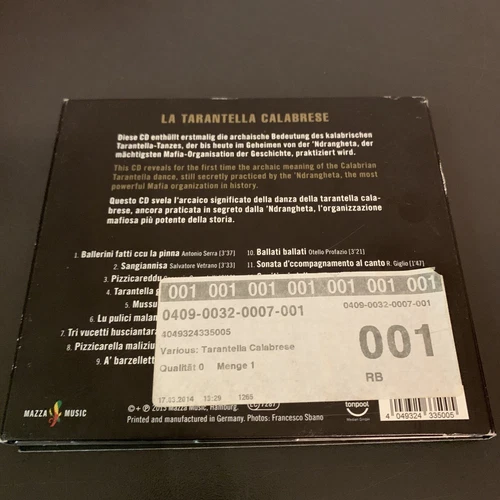 La Tarantella Calabrese CD - Bild 2 von 2