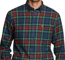 IZOD Mens Shirt Regular Fit Flannel Easy-Care Button-Down Long Sleeve Tartan NWT
