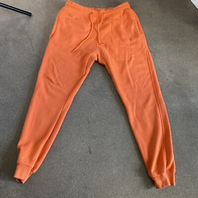 joggers Circle clothing orange sweat pants men's size large