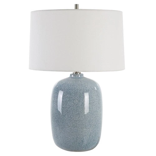 Uttermost Jubilee Coastal Ceramic and Fabric Table Lamp in Blue/Nickel - Picture 3 of 7