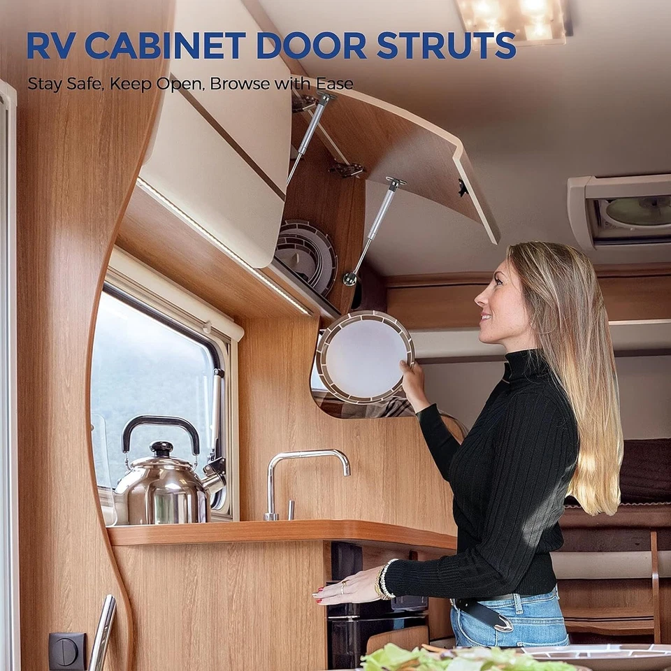 4X Soporte de puntal de bisagra de suspensión de gas hidráulico para elevación de puerta de gabinete Foto 4 de 4