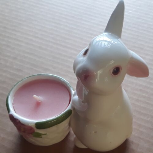 Vintage avon bunny bright ceramic candleholder 1980 unused in box (44) - Picture 1 of 7