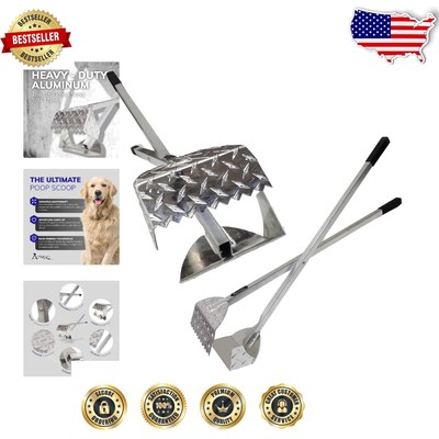 Heavy-Duty Aluminum Dog Poop Scooper - Lasts Forever, Rust-Resistant & Ergonomic