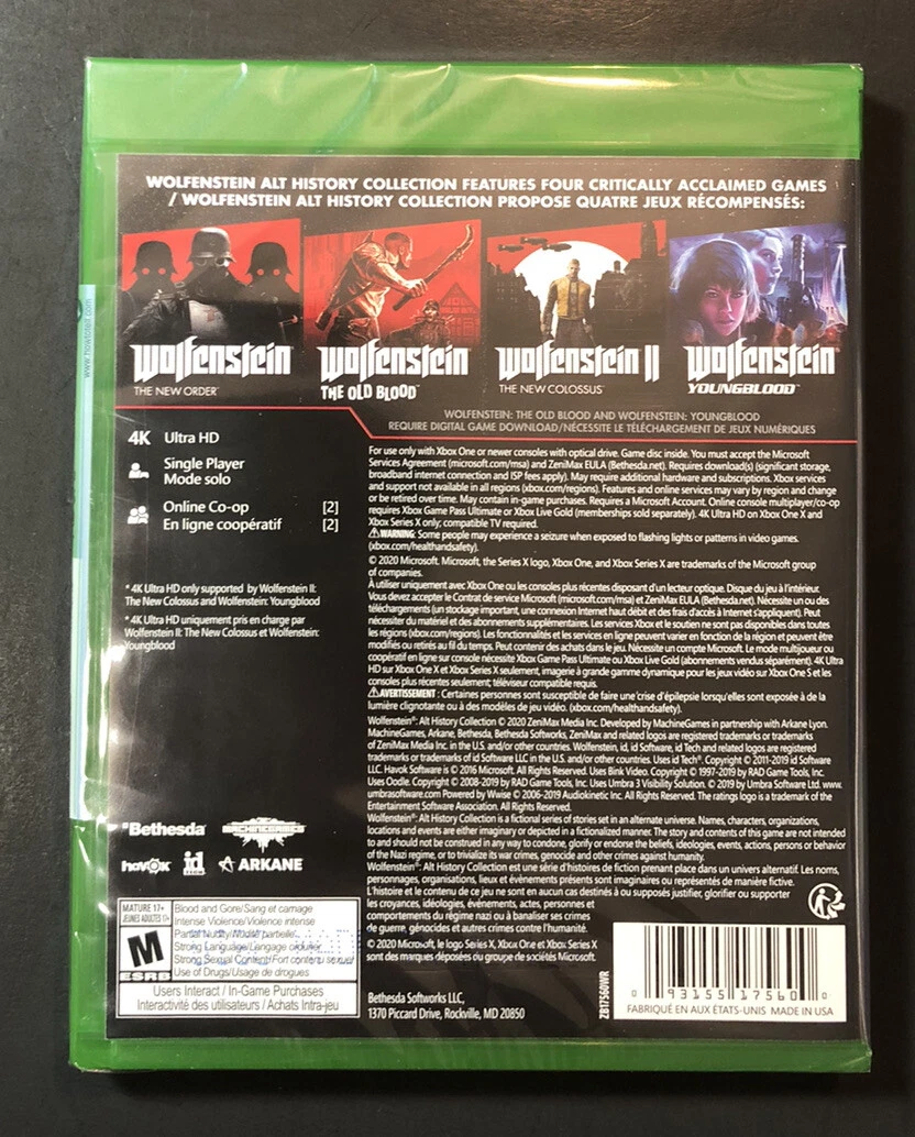  Wolfenstein: The New Order - Xbox One : Bethesda Softworks Inc:  Everything Else