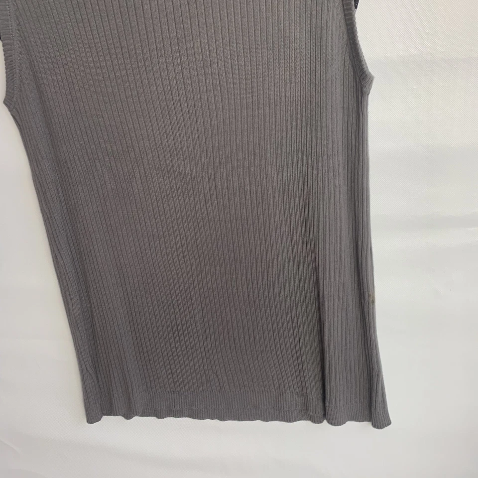 Pamela Dennis Womans Ribbed Cap Lace Short Sleeve Sweater Gray Plus Size 2X - Imagem 3 de 4