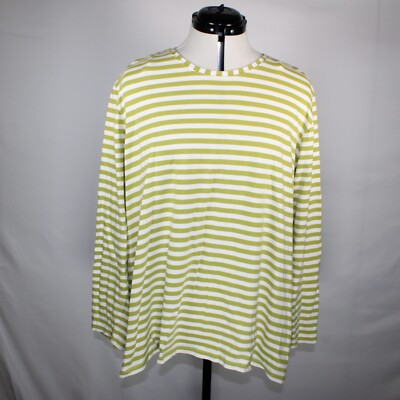 Gudrun Sjoden Damen Shirt XL grün Bio Baumwolle Jersey gestreift Oberteil Matrose