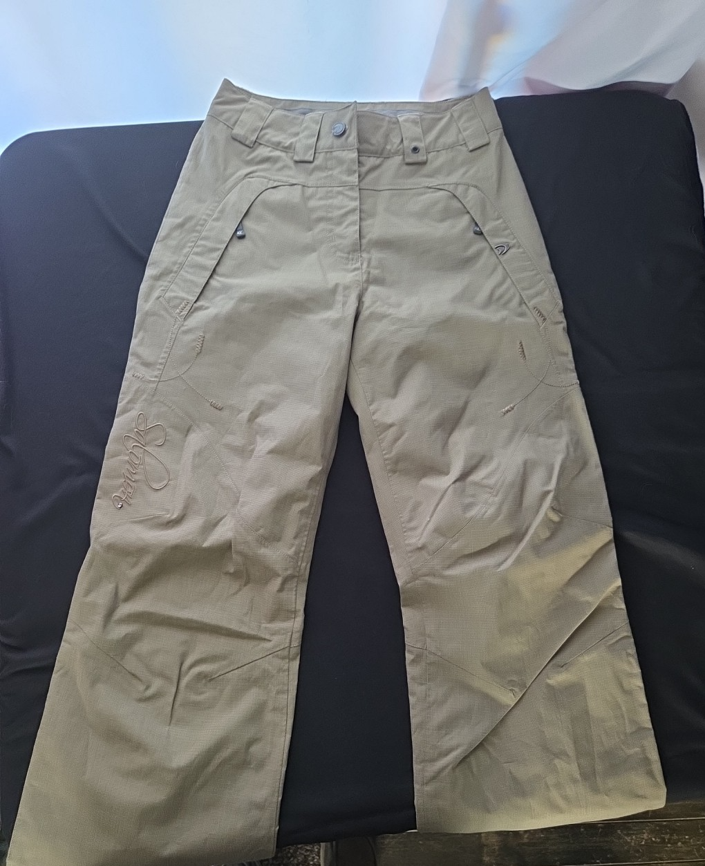 SALOMON Pantaloni da Sci •Donna XS• Lt Marrone Snowboard Invernali Pantaloni da Neve Cavalcata