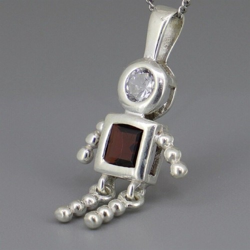 Sterling Silver GEM BABY BOY CHARM Garnet Red January Brand New - Picture 2 of 7
