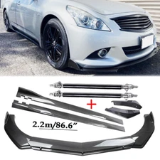 Carbon Fiber Front Bumper Lip Spoiler & Side Skirt For Nissan Altima
