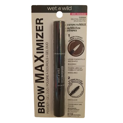WET N WILD BROW MAXIMIZER DUO Buildable Powder + Extreme Hold Gel NEUTRAL BROWN