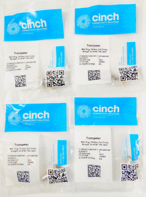 Trompeter Electronics Cinch UPL220-025 BNC Plug Male Pin 75Ohm - QUANTITY OF 4