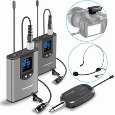 Wireless Headset Lavalier Microphone System -Alvoxcon Dual Wireless Lapel Mic