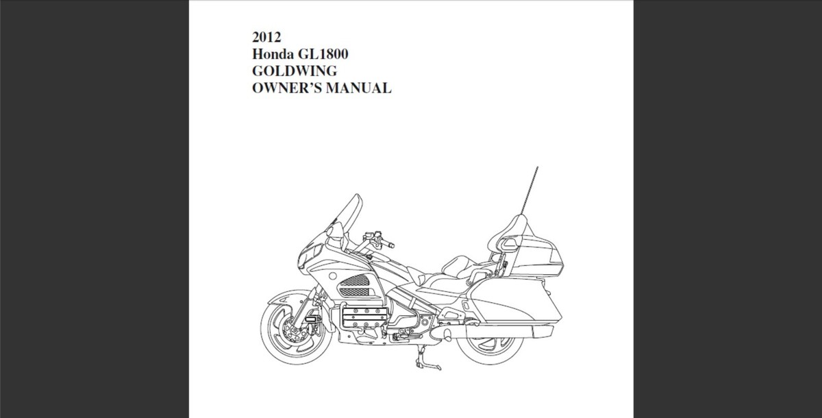 2012 Honda Goldwin GL1800 Model owner's manual (Reprint) | eBay