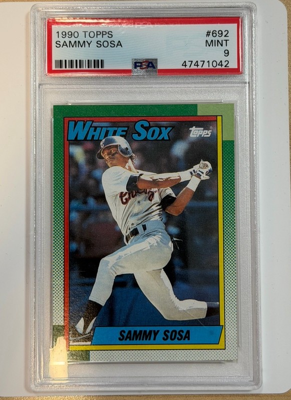 Topps 1990 Sammy Sosa #692 Rookie Base Set White Sox Baseball PSA 9