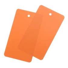 200 Pcs Waterproof Eyelet Hole Plastic Tags Outdoor Tags 5x9cm Orange