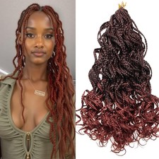 Goddess Curly Box Braids Crochet Braids Hair 3S Wavy Box Braided hair Extensi...
