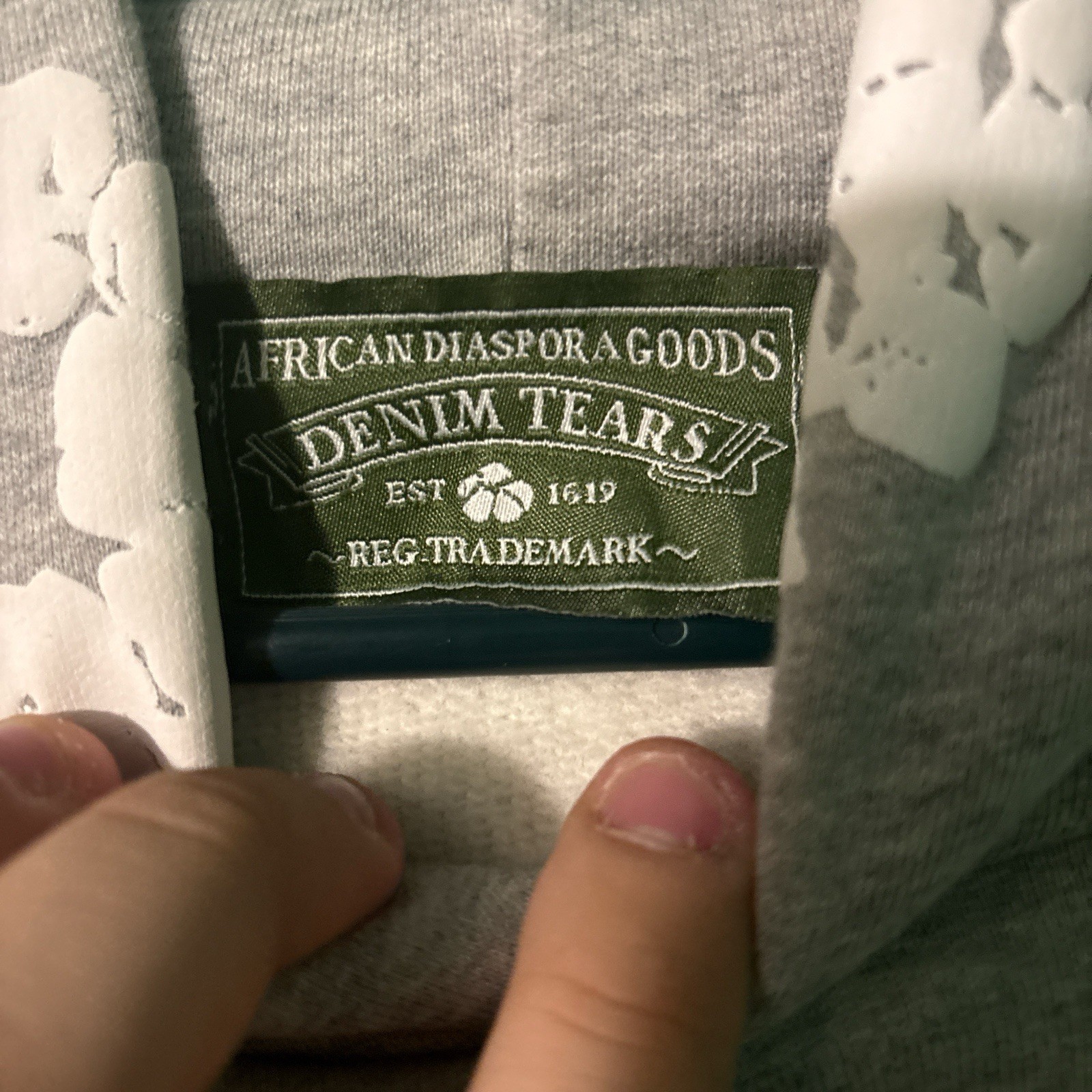 Denim Tears the Cotton Wreath Hoodie Grey, Size Large