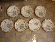 lot 7 assiettes anciennes faïence KG Keller Guerin 1892