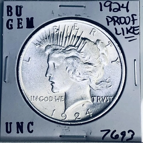1924 P BU GEM PEACE SILVER DOLLAR UNC MS+++ U.S. MINT RARE COIN 7693