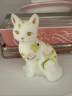 Fenton cat figurine hand painted/signed