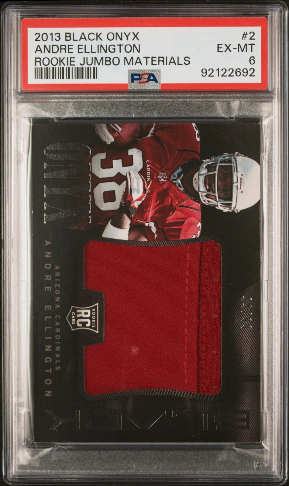 Andre Ellington Panini Black Onyx Rookie Jumbo Materials #2 Base