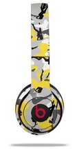 Skin Wrap for Beats Solo Wireless 2 3 4 Girl Silhouette Camo Yellow SKIN ONLY