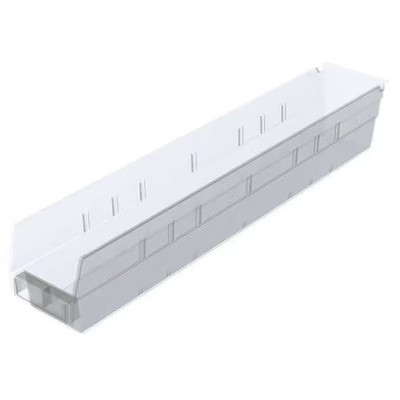 Akro-Mils 30124Sclar Shelf Storage Bin, Plastic, Clear, 4 In H, 4 1/8 In W, 23