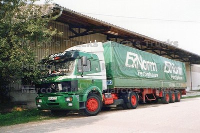 LKW Foto Mercedes-Benz 1735 Planensattelzug Deutschland grün ExNorm Ferti #p5yv