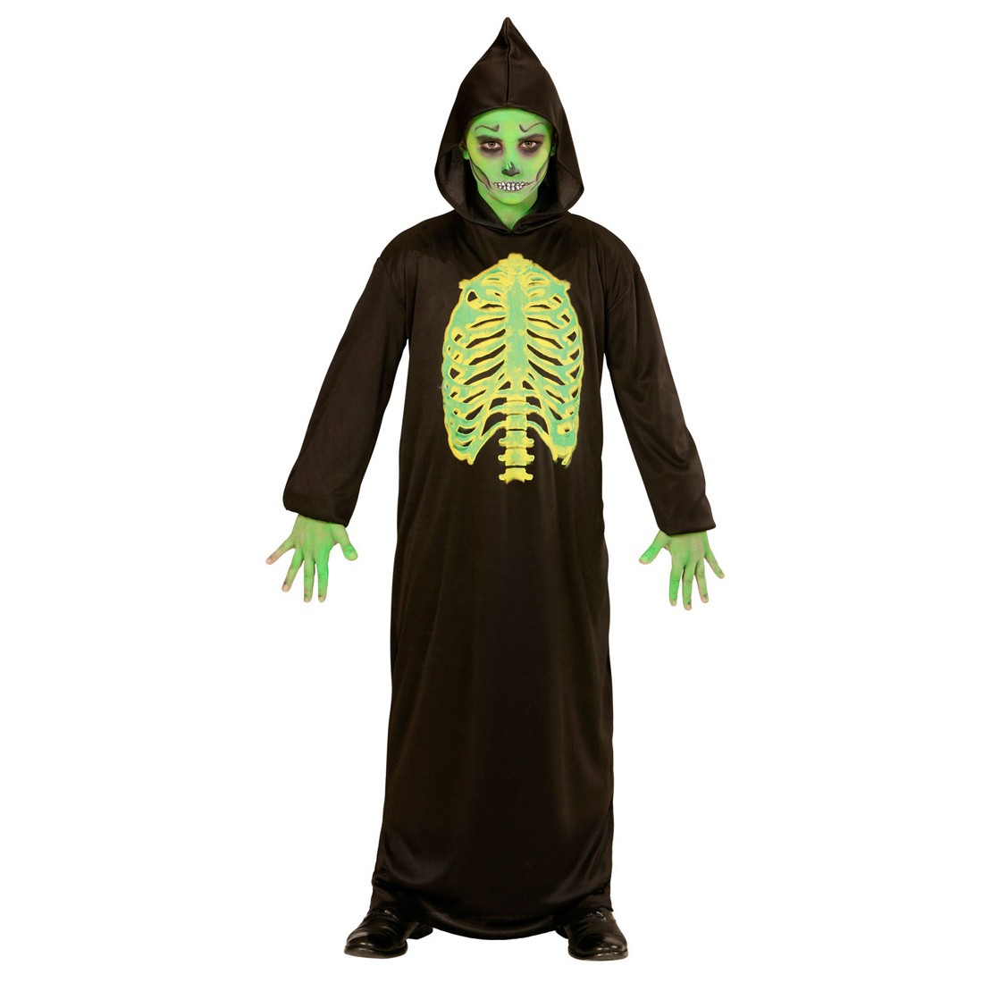 Disfraz de terror traje de esqueleto brillante