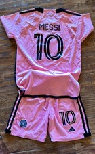 Adidas InterMiami Messi Soccer Kit Jersey Shorts Youth Kids Medium 26 Home Pink