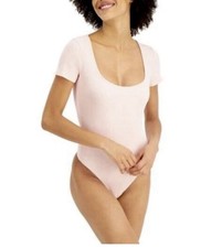 Jenni Women s 2-Pack Square Neck Ribbed Bodysuits Peach Skin XL Soft Stretch